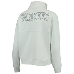 New York Yankees The Wild Collective Women's Two-Hit Quarter-Zip Pullover Top Light Blue