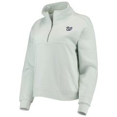 Washington Nationals The Wild Collective Women's Two-Hit Quarter-Zip Pullover Top Light Blue