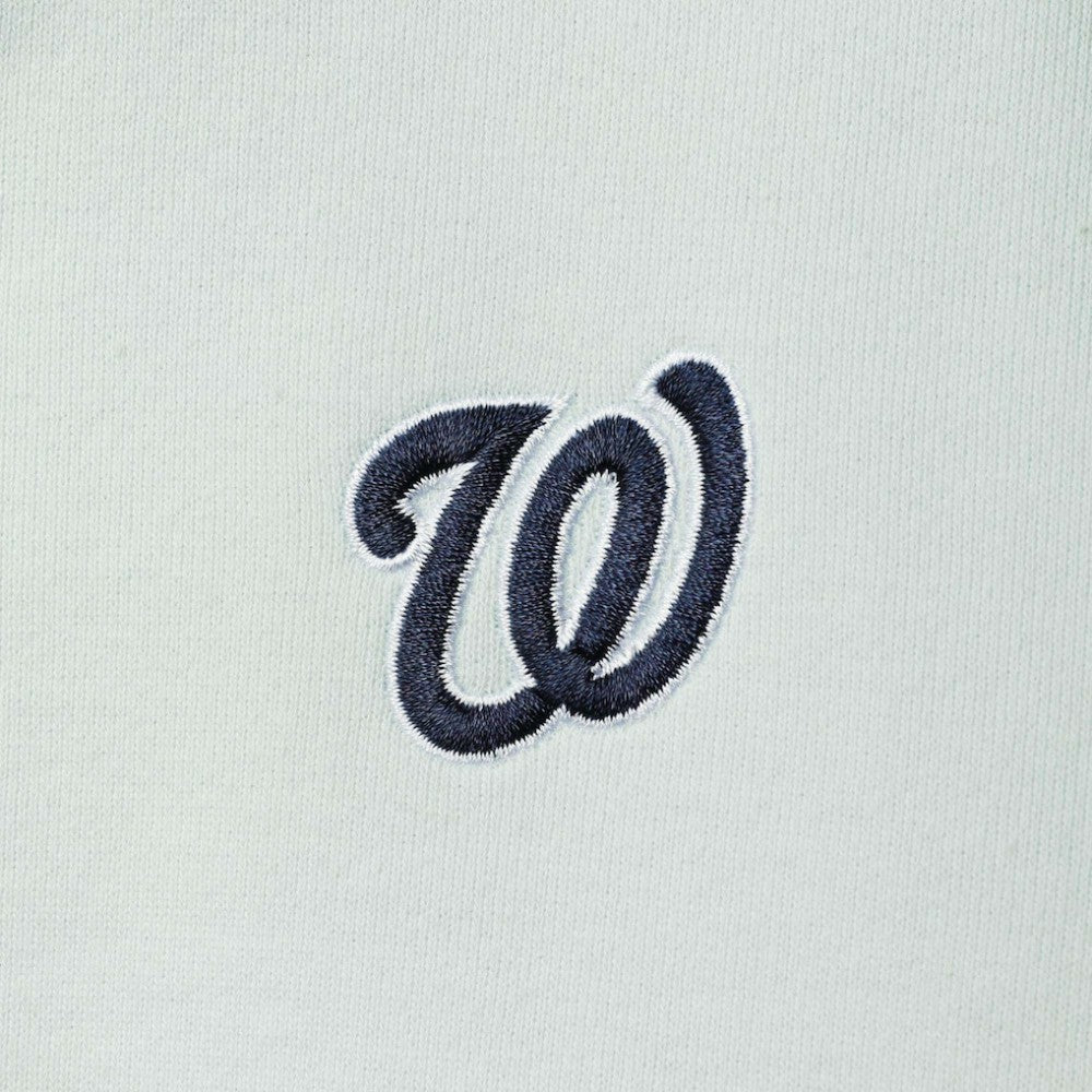 Washington Nationals The Wild Collective Women's Two-Hit Quarter-Zip Pullover Top Light Blue