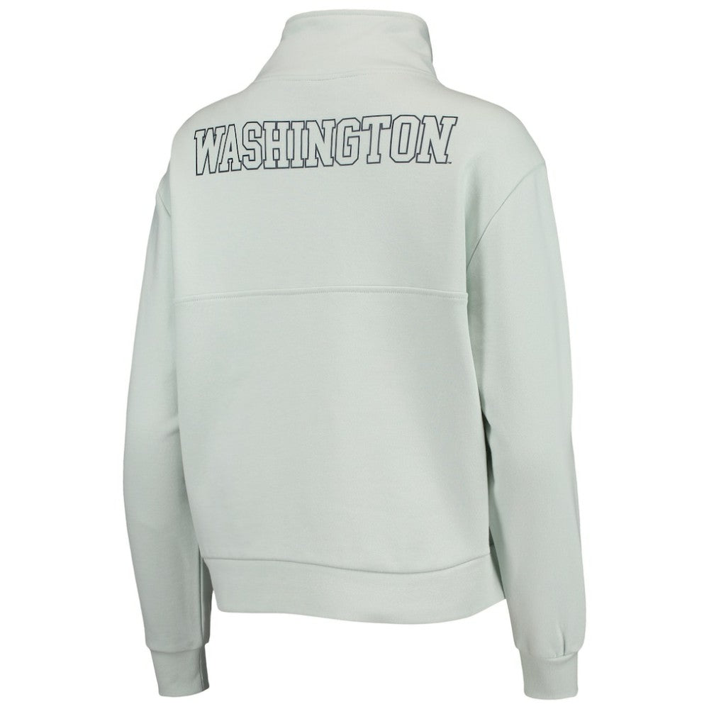 Washington Nationals The Wild Collective Women's Two-Hit Quarter-Zip Pullover Top Light Blue