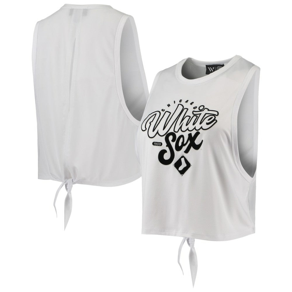 Chicago White Sox The Wild Collective Women's Open Back Twist-Tie Tank Top White