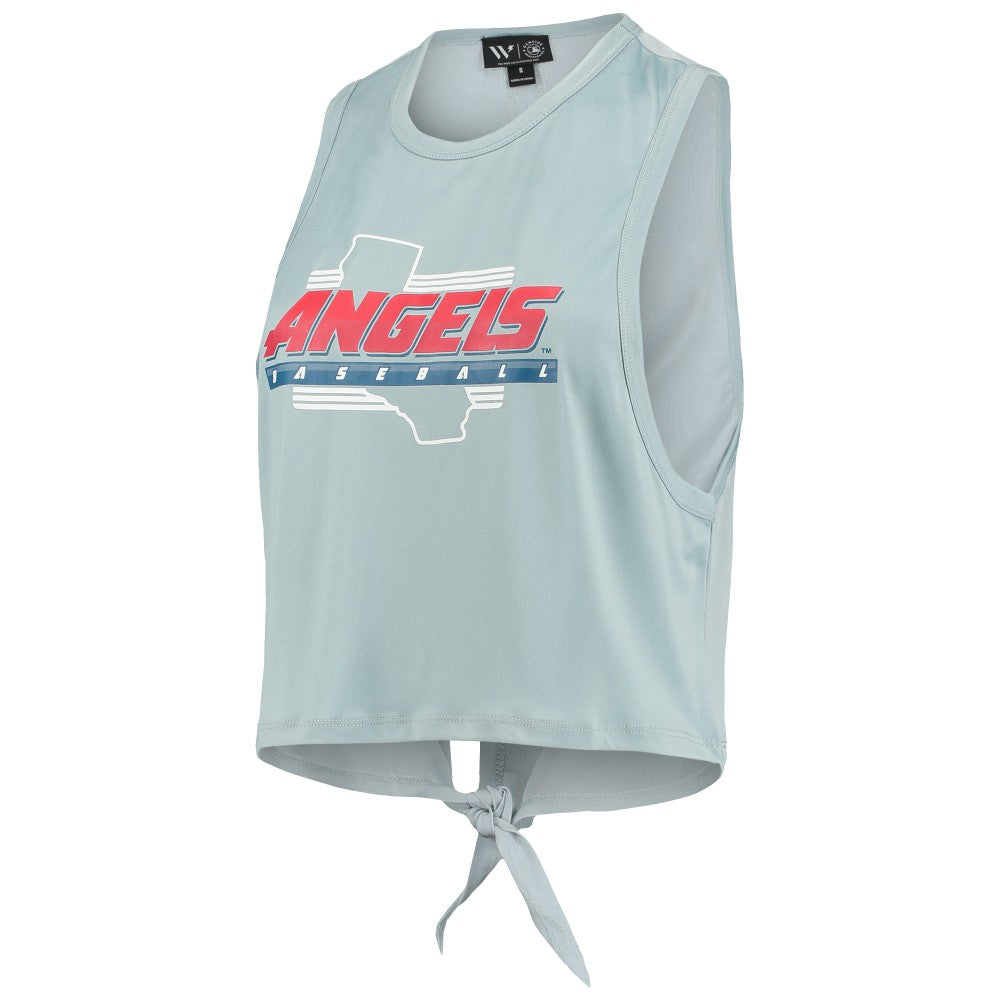 Los Angeles Angels The Wild Collective Women's Open Back Twist-Tie Tank Top Light Blue