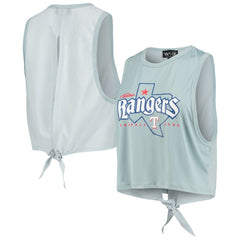 Texas Rangers The Wild Collective Women's Open Back Twist-Tie Tank Top Light Blue