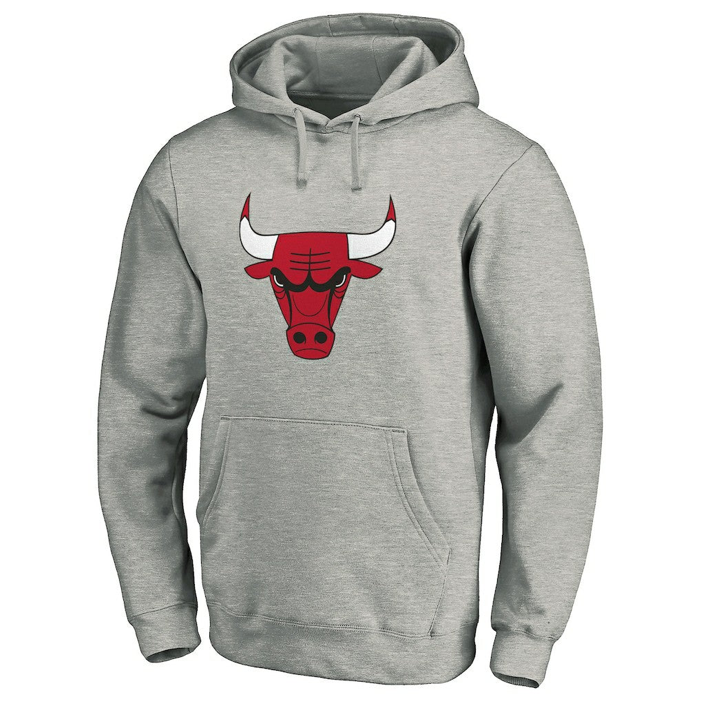 Chicago Bulls Primary Mascot Logo Pullover Hoodie - Heathered Gray shop