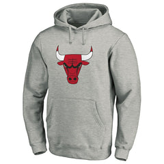 Chicago Bulls Primary Mascot Logo Pullover Hoodie - Heathered Gray shop