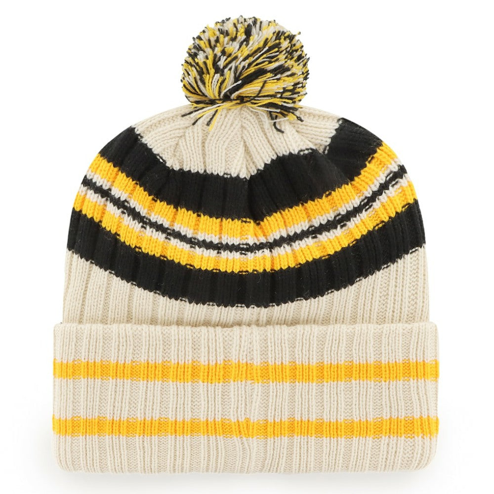 Pittsburgh Pirates Home Patch Cuffed Knit Hat with Pom Natural