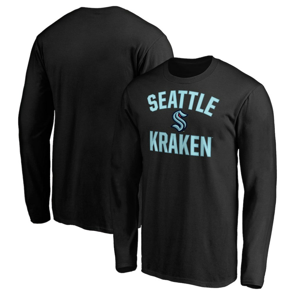 Seattle Kraken Team Victory Arch Long Sleeve T-Shirt - Black T-shirts