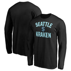 Seattle Kraken Team Victory Arch Long Sleeve T-Shirt - Black T-shirts