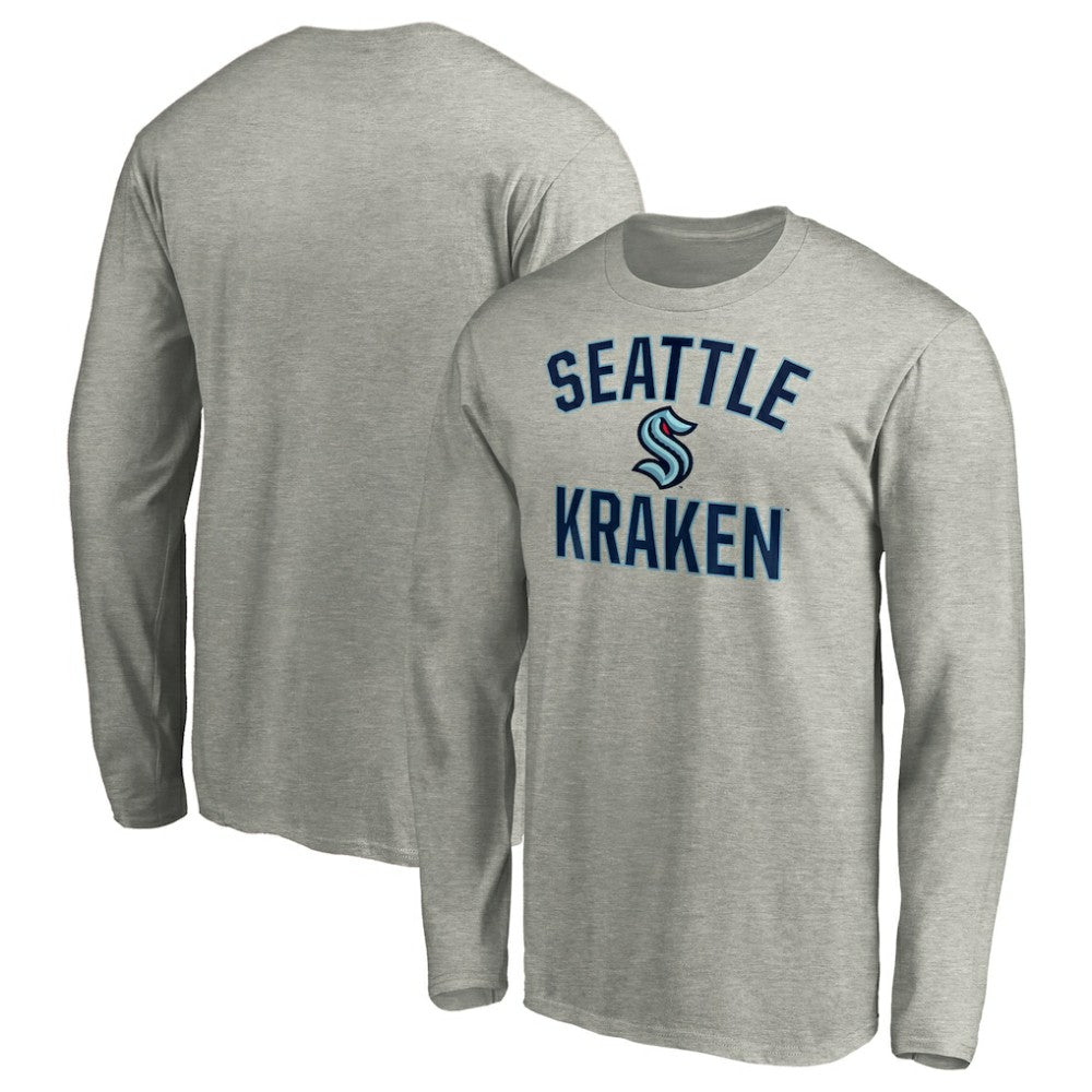 Seattle Kraken Victory Arch Long Sleeve T-Shirt - Heathered Gray T-shirts