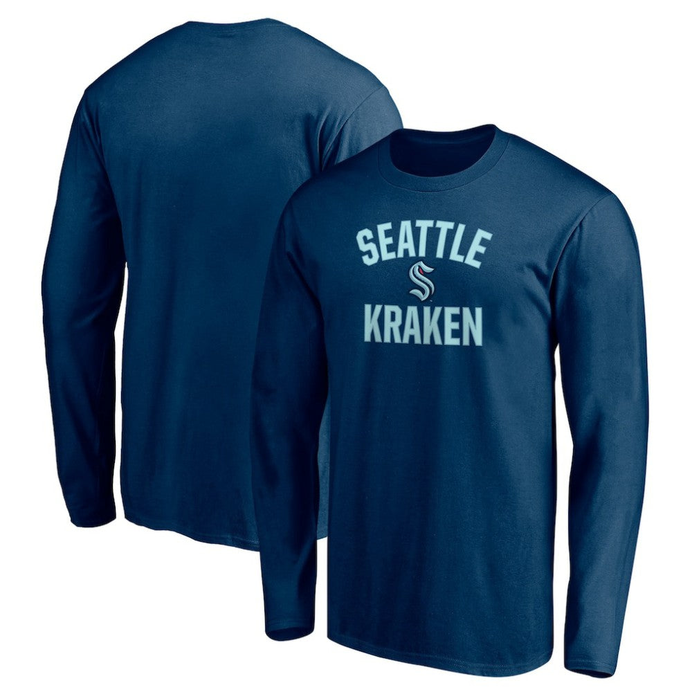 Seattle Kraken Victory Arch Long Sleeve T-Shirt - Deep Sea Blue T-shirts