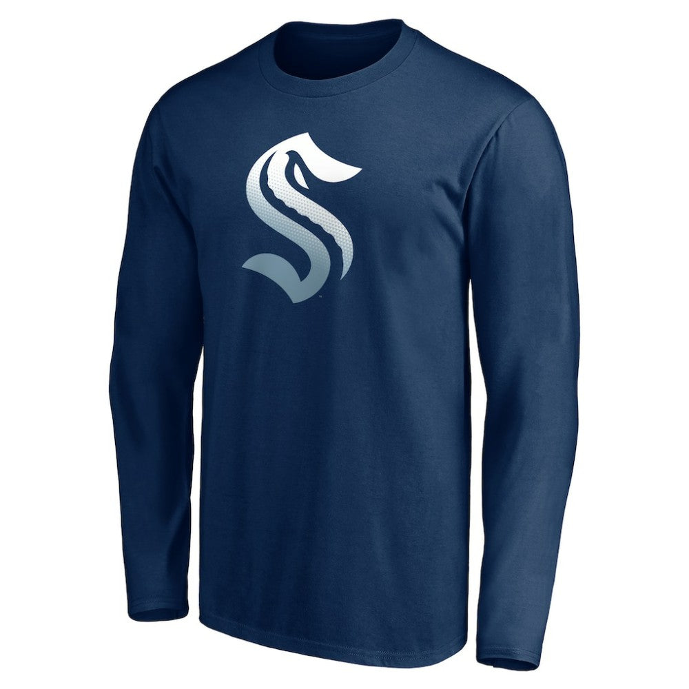 Seattle Kraken Gradient Logo Long Sleeve T-Shirt - Deep Sea Blue T-shirts