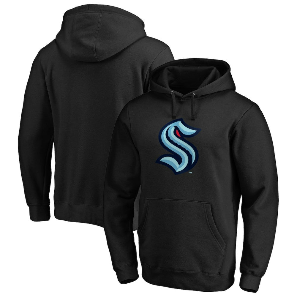 Seattle Kraken Primary Team Logo Pullover Hoodie - Black Hoodies