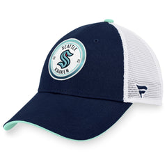 Seattle Kraken Fanatics Iconic Gradient Trucker Snapback Hat - Deep Sea Blue/White Hats