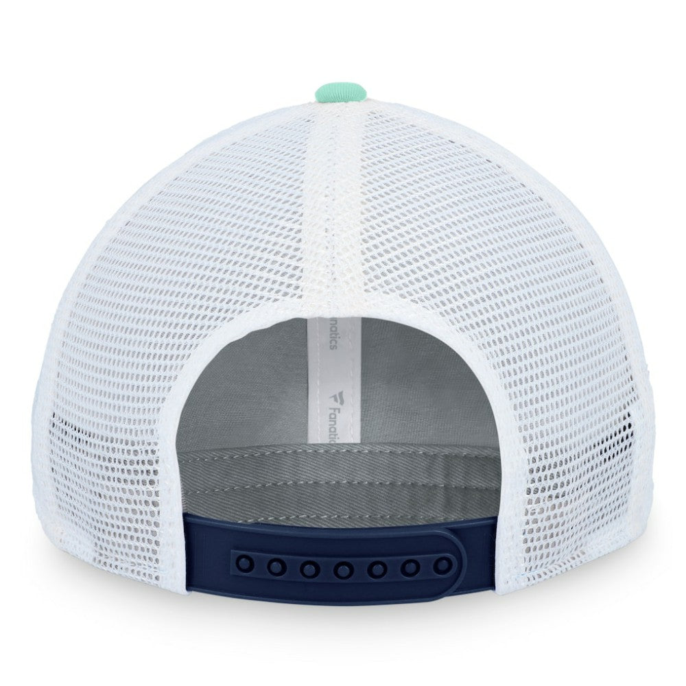 Seattle Kraken Fanatics Iconic Gradient Trucker Snapback Hat - Deep Sea Blue/White Hats