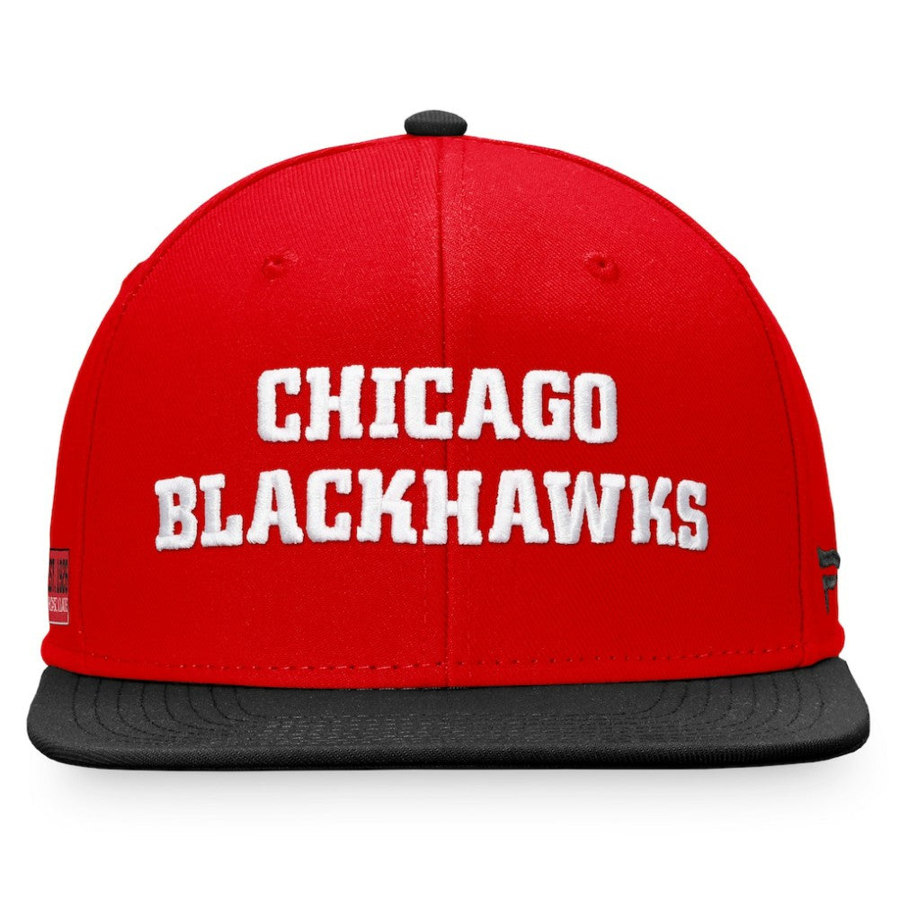 Chicago Blackhawks Fanatics Iconic Color Blocked Snapback Hat - Red/Black Hats