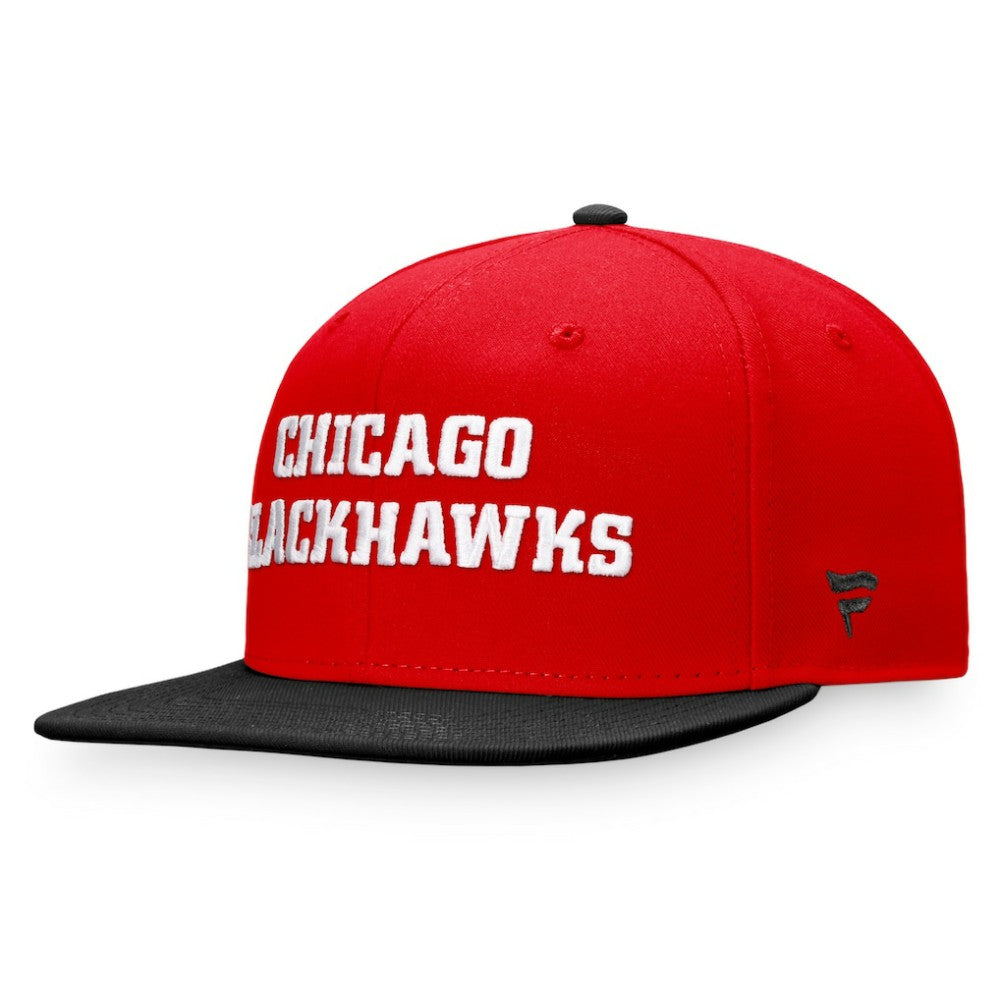 Chicago Blackhawks Fanatics Iconic Color Blocked Snapback Hat - Red/Black Hats