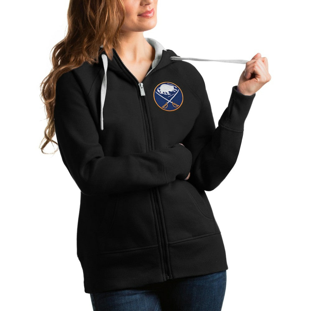 Buffalo Sabres Antigua Women's Victory Full-Zip Hoodie - Black Hoodies