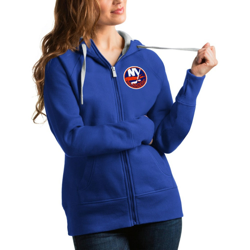 New York Islanders Antigua Women's Team Victory Full-Zip Hoodie - Royal Hoodies
