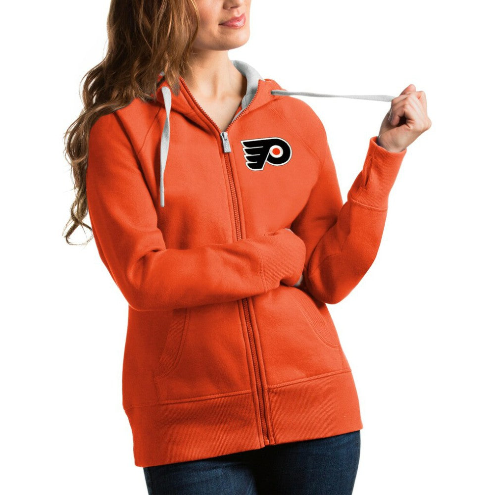 Philadelphia Flyers Antigua Women's Victory Full-Zip Hoodie - Orange Hoodies