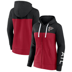 Atlanta Falcons Women's Take The Field Color Block Full-Zip Hoodie - Black/Red sale