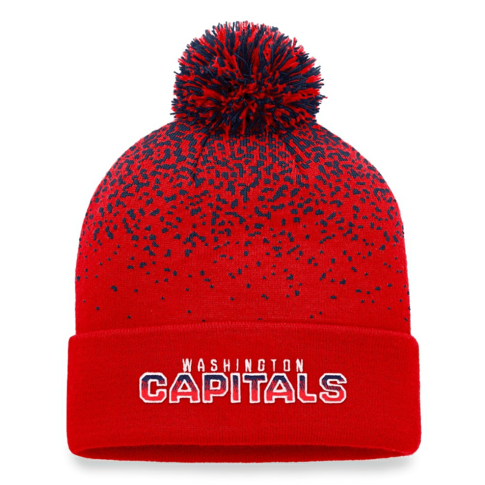Washington Capitals Fanatics Iconic Gradient Cuffed Knit Hat with Pom - Red Hats