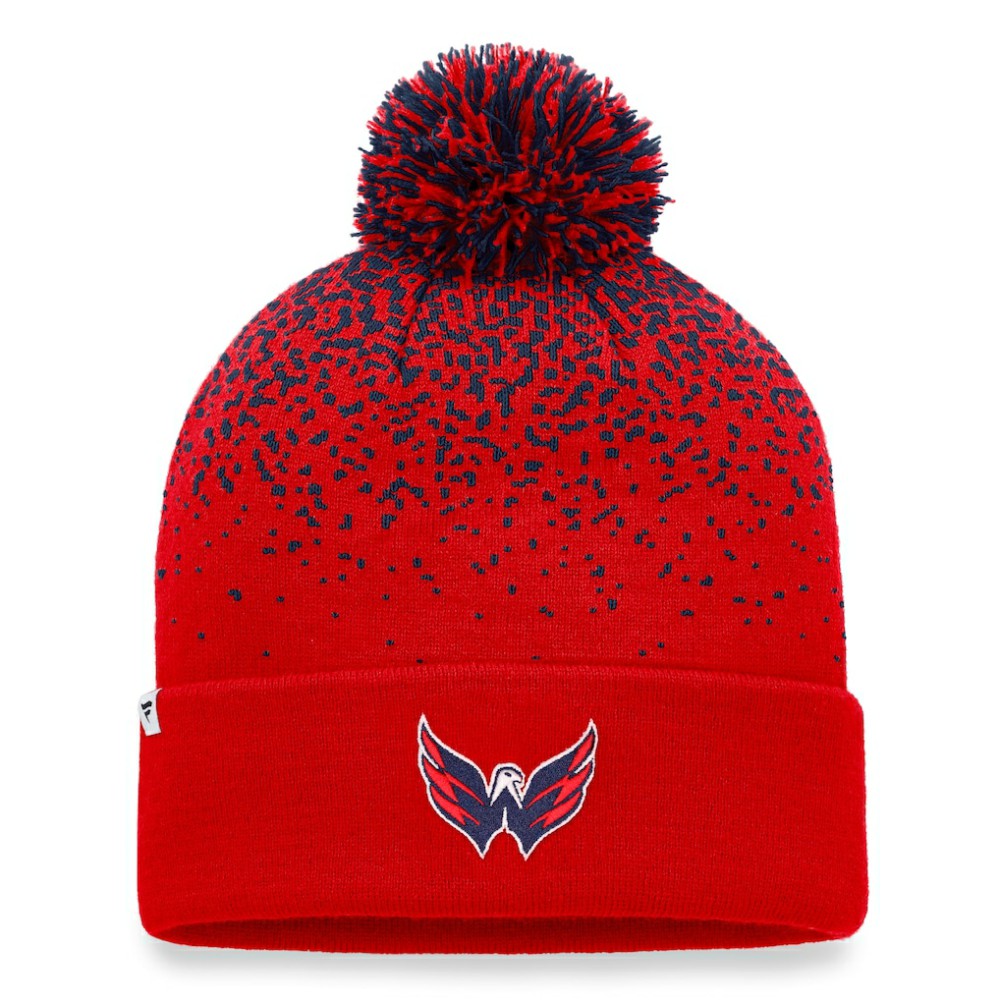 Washington Capitals Fanatics Iconic Gradient Cuffed Knit Hat with Pom - Red Hats