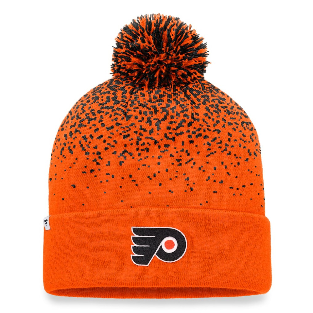 Philadelphia Flyers Fanatics Iconic Gradient Cuffed Knit Hat with Pom - Orange Hats