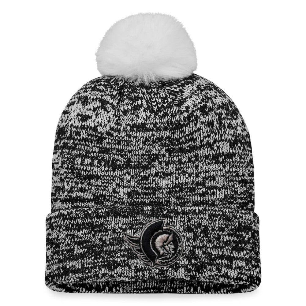 Ottawa Senators Fanatics Women's Glimmer Cuffed Knit Hat with Pom - Black Hats