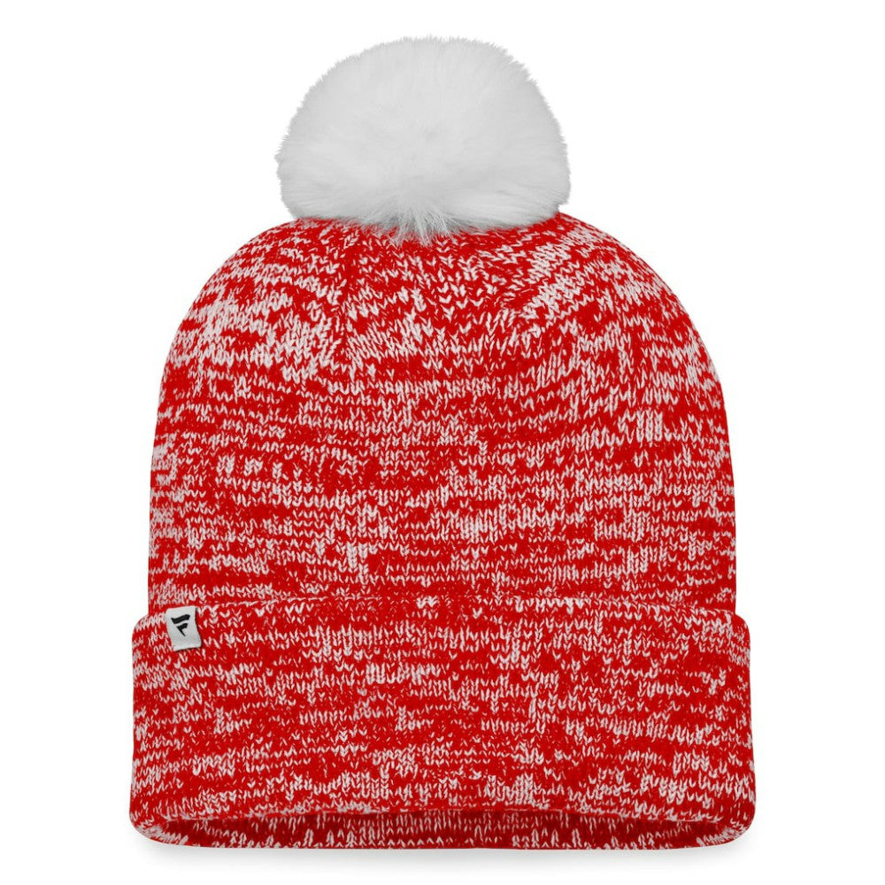 Chicago Blackhawks Fanatics Women's Glimmer Cuffed Knit Hat with Pom - Red Hats