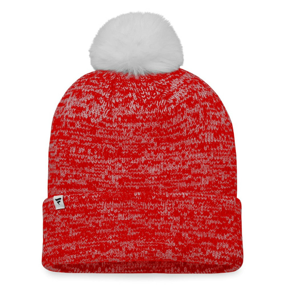 Calgary Flames Fanatics Women's Glimmer Cuffed Knit Hat with Pom - Red Hats