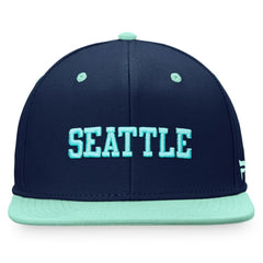 Seattle Kraken Fanatics Heritage City Two-Tone Snapback Hat - Deep Sea Blue/Light Blue Hats