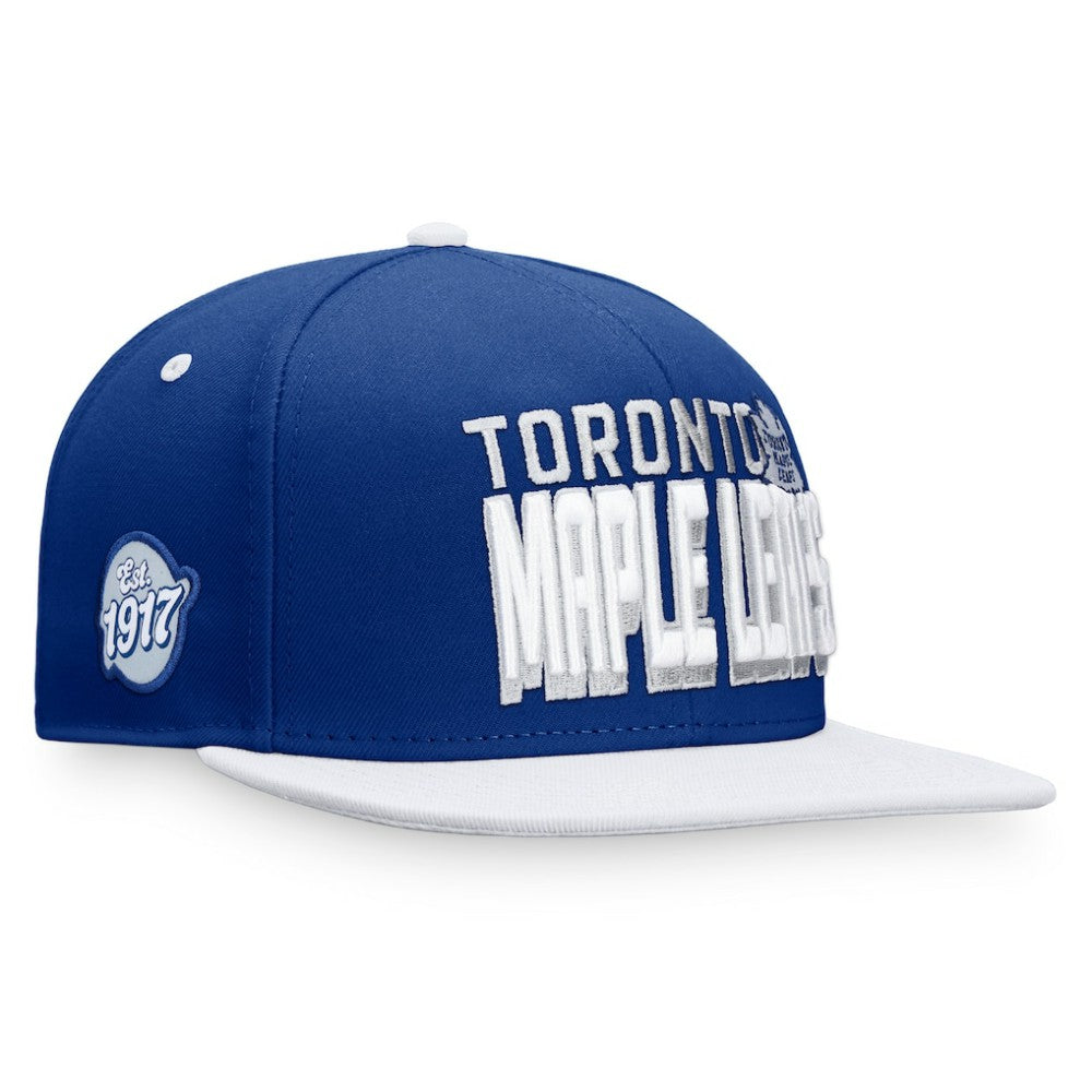 Toronto Maple Leafs Fanatics Heritage Retro Two-Tone Snapback Hat - Blue/White Hats