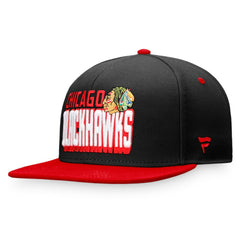 Chicago Blackhawks Fanatics Heritage Retro Two-Tone Snapback Hat - Black/Red Hats