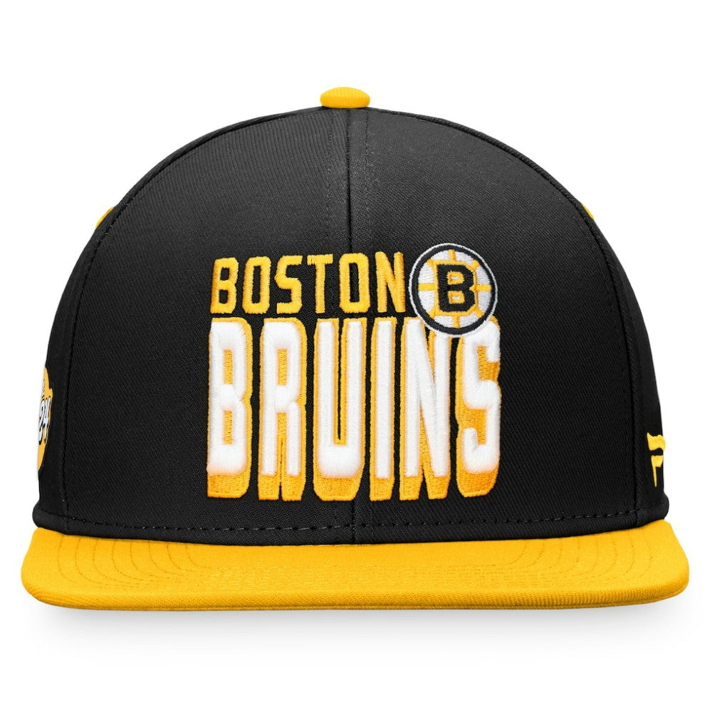 Boston Bruins Fanatics Heritage Retro Two-Tone Snapback Hat - Black/Gold Hats