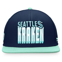 Seattle Kraken Fanatics Heritage Retro Two-Tone Snapback Hat - Navy/Blue Hats