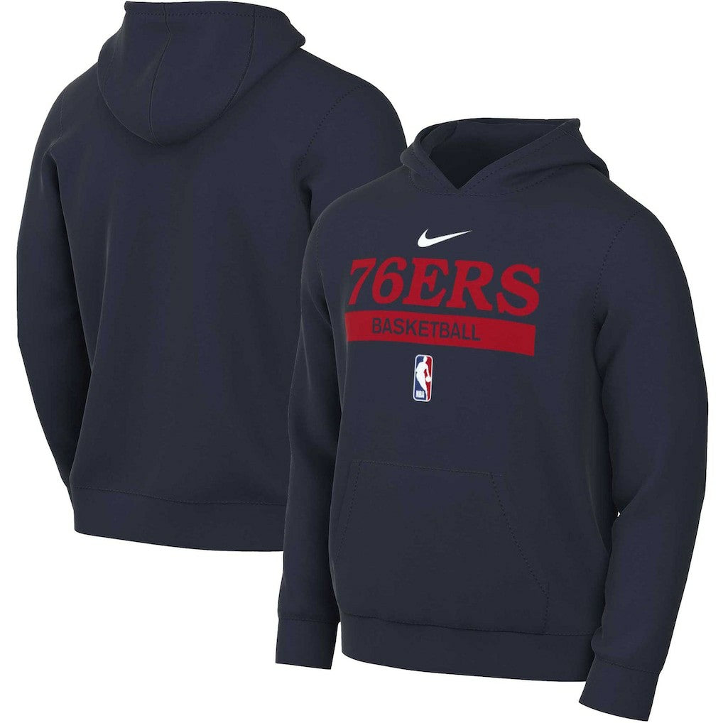 Philadelphia 76ers 2022/23 Spotlight On-Court Practice Performance Pullover Hoodie - Navy on sale