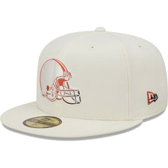 Cleveland Browns New Era Chrome Color Dim 59FIFTY Fitted Hat - Cream online