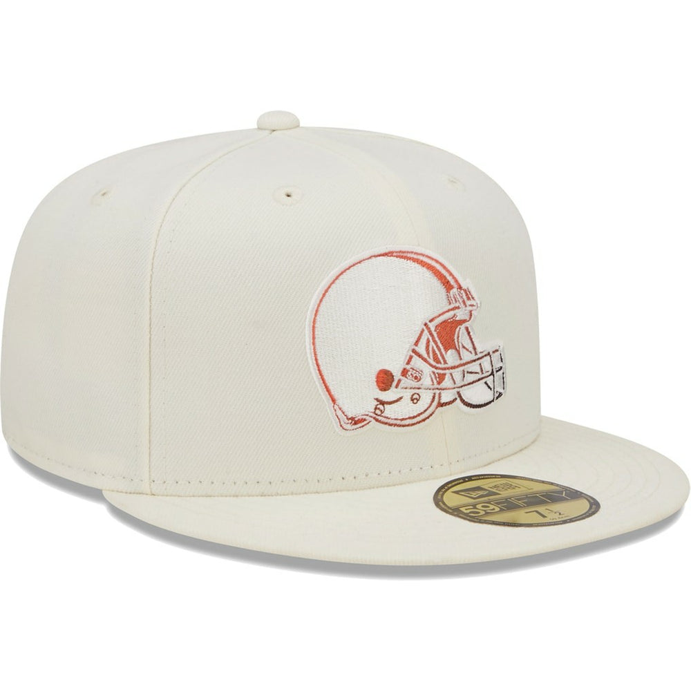 Cleveland Browns New Era Chrome Color Dim 59FIFTY Fitted Hat - Cream online