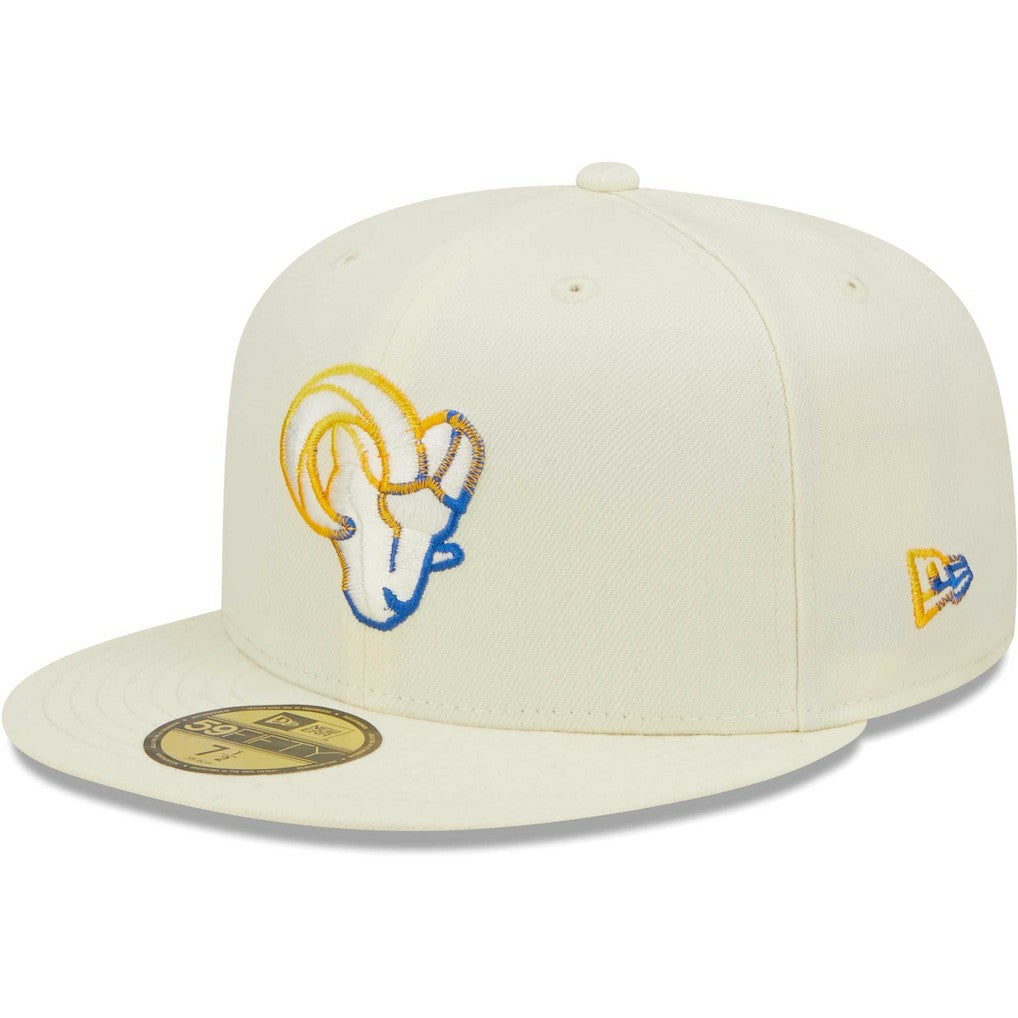 Los Angeles Rams New Era Chrome Color Dim 59FIFTY Fitted Hat - Cream discount