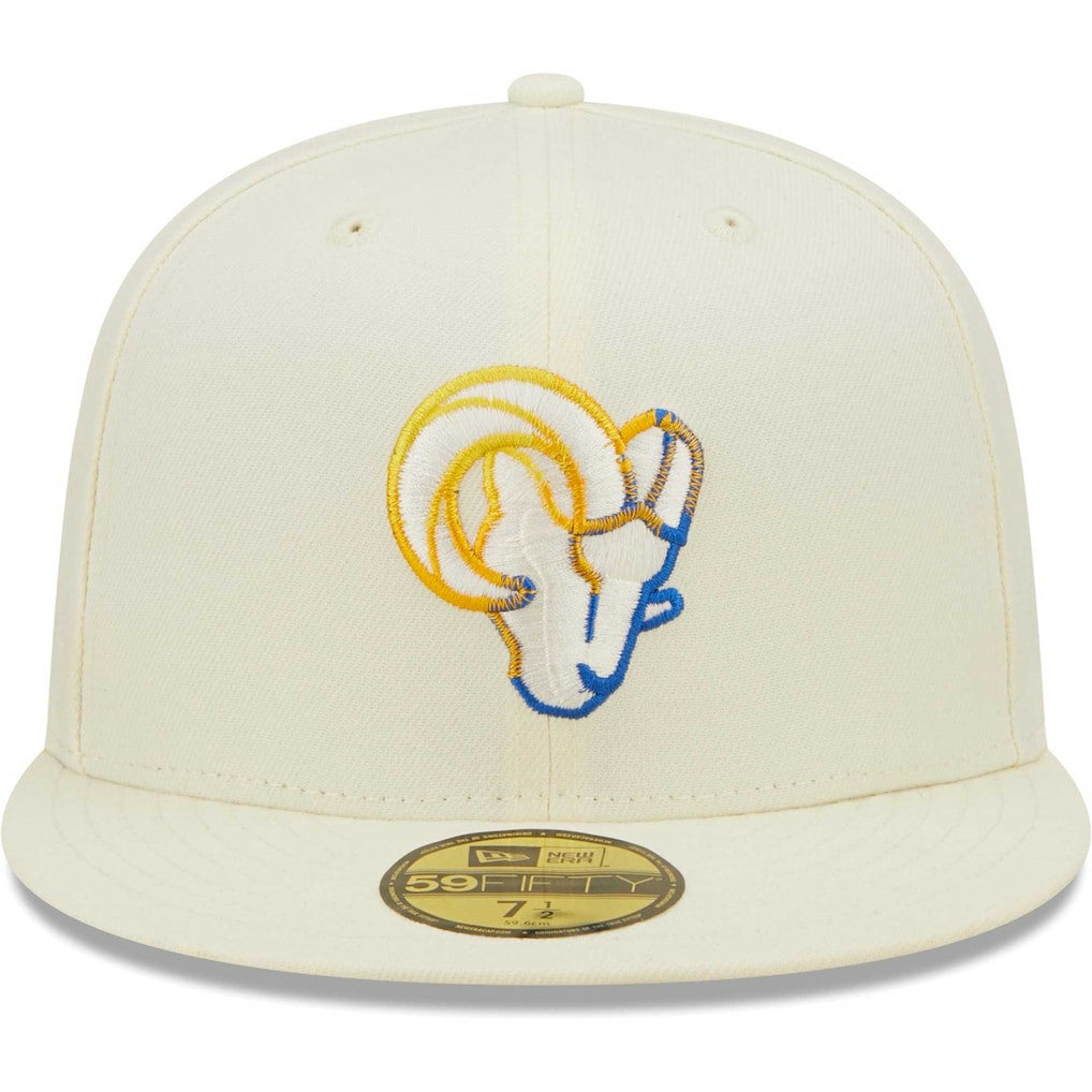 Los Angeles Rams New Era Chrome Color Dim 59FIFTY Fitted Hat - Cream discount