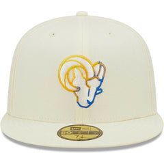 Los Angeles Rams New Era Chrome Color Dim 59FIFTY Fitted Hat - Cream discount