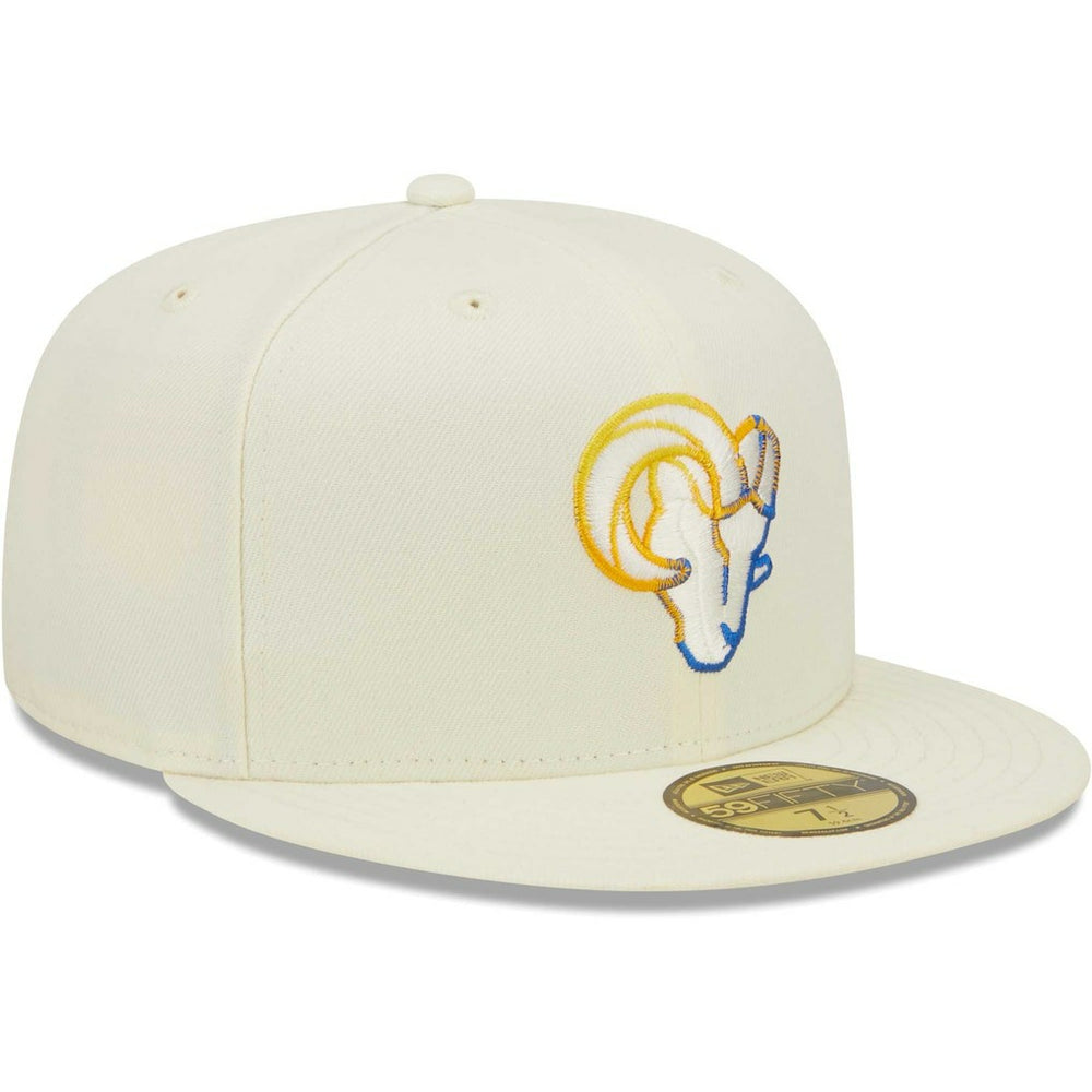 Los Angeles Rams New Era Chrome Color Dim 59FIFTY Fitted Hat - Cream discount
