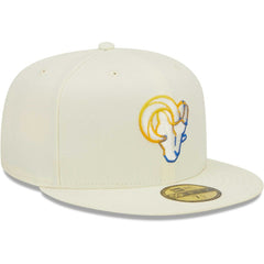 Los Angeles Rams New Era Chrome Color Dim 59FIFTY Fitted Hat - Cream discount