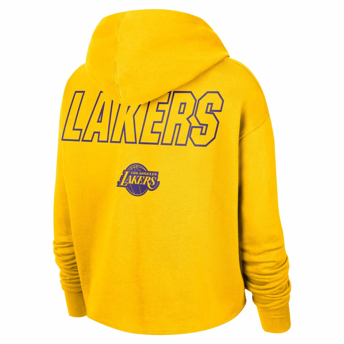 Los Angeles Lakers Women's Courtside Cropped Pullover Hoodie - Gold for sale
