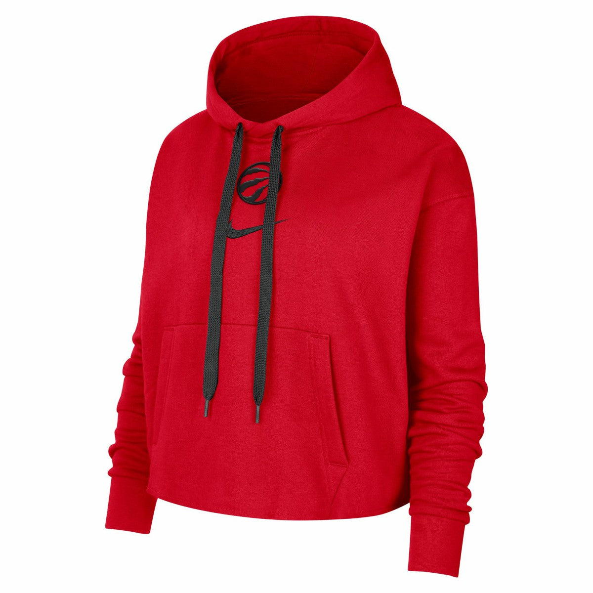 Toronto Raptors Women's Courtside Cropped Pullover Hoodie - Red shop