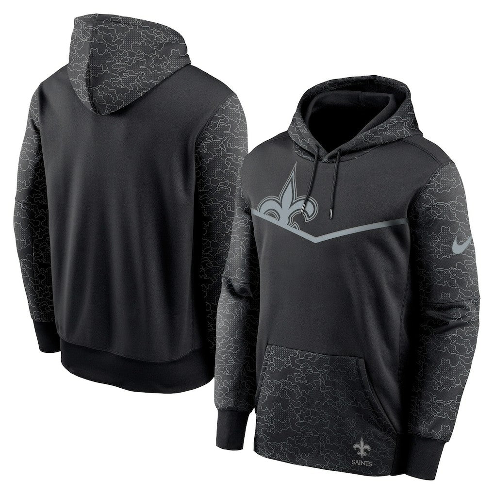 New Orleans Saints RFLCTV Chevron Pullover Hoodie - Black online