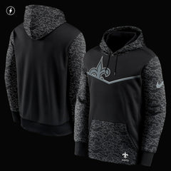 New Orleans Saints RFLCTV Chevron Pullover Hoodie - Black online