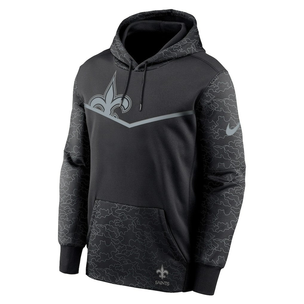 New Orleans Saints RFLCTV Chevron Pullover Hoodie - Black online