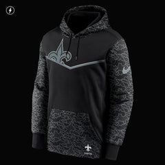 New Orleans Saints RFLCTV Chevron Pullover Hoodie - Black online