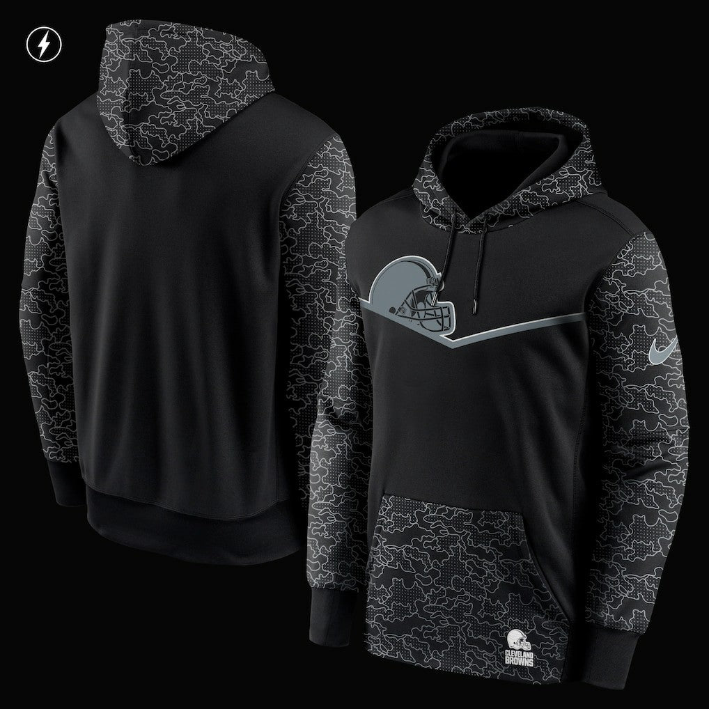 Cleveland Browns RFLCTV Chevron Pullover Hoodie - Black online